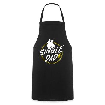 Père célibataire Papa monoparental Papa - Tablier de cuisine - noir - Devant - AI Model Male 185 dark (185cm)