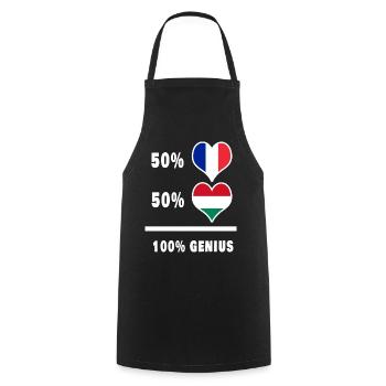 France and Hungary Ingenious / Gift - Cooking Apron - black - Front - AI Model Male 185 dark (185cm)