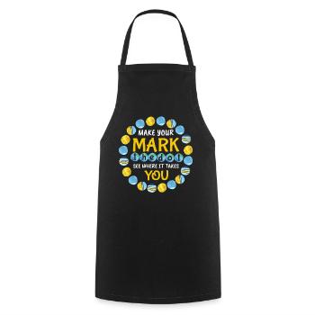 Make Mark Colorful Pattern International Dot Day - Cooking Apron - black - Front - AI Model Male 185 dark (185cm)