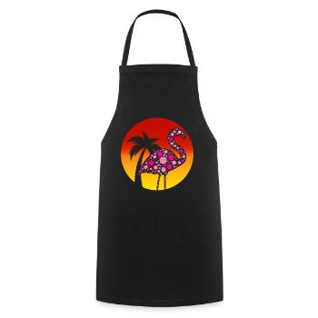Mignon Flamingo Art Coloré Journée Internationale des Points - Tablier de cuisine - noir - Devant - AI Model Male 185 dark (185cm)