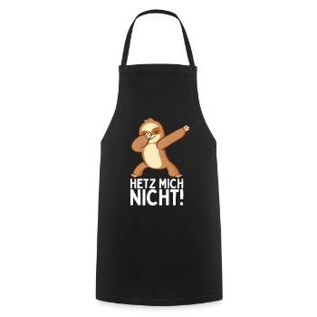 Dabbendes Faultier Spruch für Faulenzer - Kochschürze - Schwarz - Vorne - AI Model Male 185 dark (185cm)