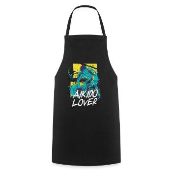 Aikido Lover Martial Arts Fighter Martial Arts - Cooking Apron - black - Front - AI Model Male 185 dark (185cm)