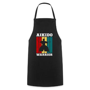 Aikido Warrior Martial Arts Fighter Martial Arts - Cooking Apron - black - Front - AI Model Male 185 dark (185cm)