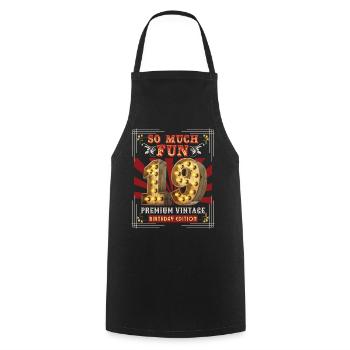 19th birthday 19 years Vintage-Retro Fun-Birthday - Cooking Apron - black - Front - AI Model Male 185 dark (185cm)