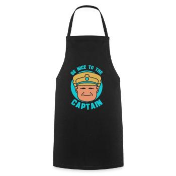 Be nice to captain boat boating ship yacht - Cooking Apron - black - Front - AI Model Male 185 dark (185cm)