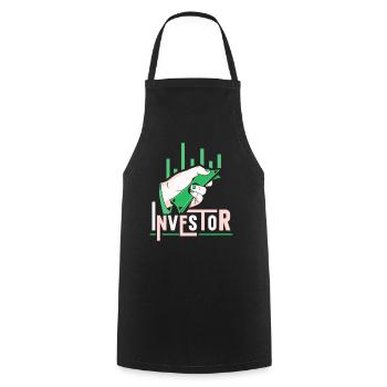 Investors Invest Financier Investor Invest - Cooking Apron - black - Front - AI Model Male 185 dark (185cm)