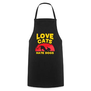 Chers Chats Haine Chiens Amoureux des Animaux De Compagnie Chat - Tablier de cuisine - noir - Devant - AI Model Male 185 dark (185cm)
