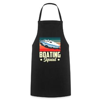 Boating Team Boat Boat Yacht Sailboat - Cooking Apron - black - Front - AI Model Male 185 dark (185cm)