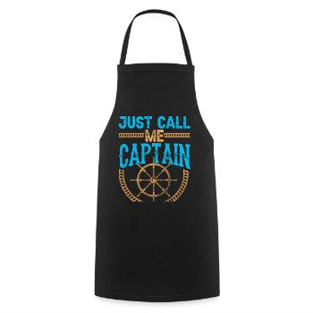 Just call me captain boat boating ship - Cooking Apron - black - Front - AI Model Male 185 dark (185cm)