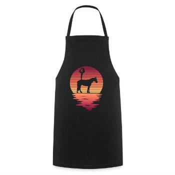 Chevaux de voltige équestre - Tablier de cuisine - noir - Devant - AI Model Male 185 dark (185cm)