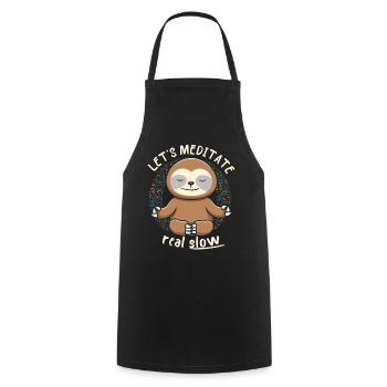 Yoga, yoga motif meditating sloth sloth - Cooking Apron - black - Front - AI Model Male 185 dark (185cm)
