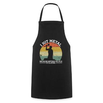 Blacksmith forge anvil metal worker funny saying - Cooking Apron - black - Front - AI Model Male 185 dark (185cm)