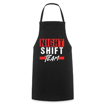 Night Shift Team Work Colleague Night Shift - Cooking Apron - black - Front - AI Model Male 185 dark (185cm)