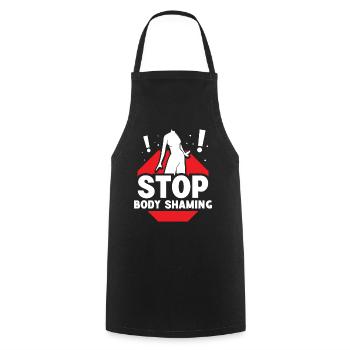 Stop With Body Shaming Bodyshaming Annoyance - Cooking Apron - black - Front - AI Model Male 185 dark (185cm)