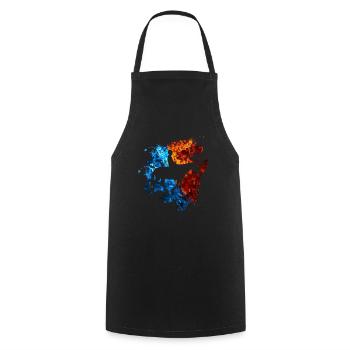 Feuer Pferd Flammen Reiten Pferdesport - Kochschürze - Schwarz - Vorne - AI Model Male 185 dark (185cm)