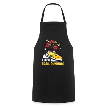 I love Trail Running Trail Running Runner races - Cooking Apron - black - Front - AI Model Male 185 dark (185cm)