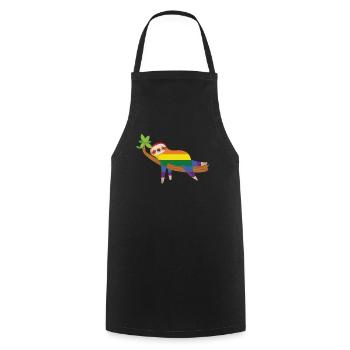 Fierté paresseuse - Tablier de cuisine - noir - Devant - AI Model Male 185 dark (185cm)