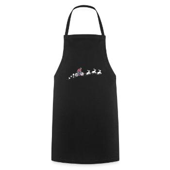 Mountain Bike Christmas Sleigh - Funnier - Cooking Apron - black - Front - AI Model Male 185 dark (185cm)