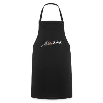 Cement Mixer Christmas Sleigh - Funnier - Cooking Apron - black - Front - AI Model Male 185 dark (185cm)