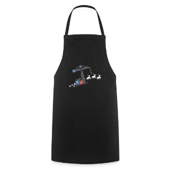 Grue Santa Claus Traîneau de Noël - Drôle - Tablier de cuisine - noir - Devant - AI Model Male 185 dark (185cm)