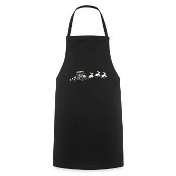 Golf Cart Santa Christmas Sleigh - Funny Golf - Cooking Apron - black - Front - AI Model Male 185 dark (185cm)
