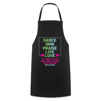 Sing Praise Live Love Jesus Christian Pastor - Kochschürze - Schwarz - Vorne - AI Model Male 185 dark (185cm)