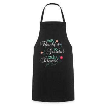Reconnaissant Reconnaissant Pasteur chrétien béni Jésus - Tablier de cuisine - noir - Devant - AI Model Male 185 dark (185cm)