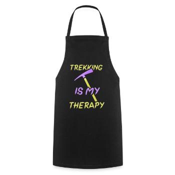 Le trekking est ma thérapie Randonneurs randonneurs - Tablier de cuisine - noir - Devant - AI Model Male 185 dark (185cm)