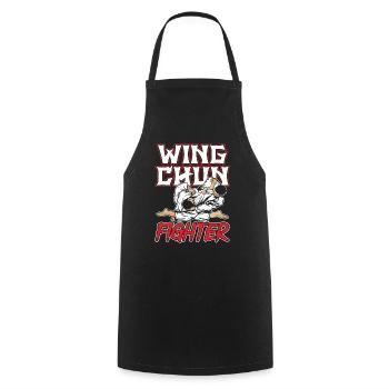 Wing Chun Fighter Martial Arts Martial Arts Trainer - Cooking Apron - black - Front - AI Model Male 185 dark (185cm)