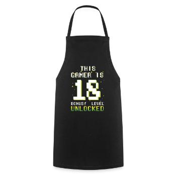 This Gamer Video Game Lover Gamer Age 18 - Cooking Apron - black - Front - AI Model Male 185 dark (185cm)