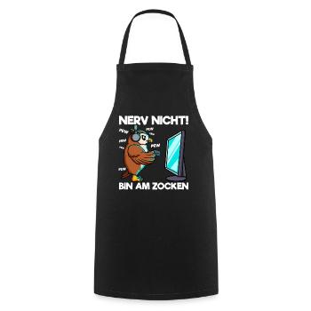 Nerve not am at gaming gaming owl - Cooking Apron - black - Front - AI Model Male 185 dark (185cm)
