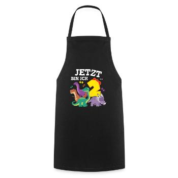 Now I Am 2 Dino Birthday Dinosaur - Cooking Apron - black - Front - AI Model Male 185 dark (185cm)