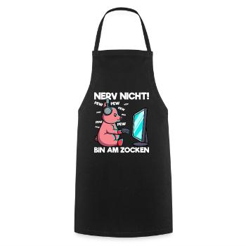 Nerve not am at the gambling gaming pig - Cooking Apron - black - Front - AI Model Male 185 dark (185cm)