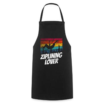Ziplining Liebhaber Zipline Sport Seilrutsche - Kochschürze - Schwarz - Vorne - AI Model Male 185 dark (185cm)