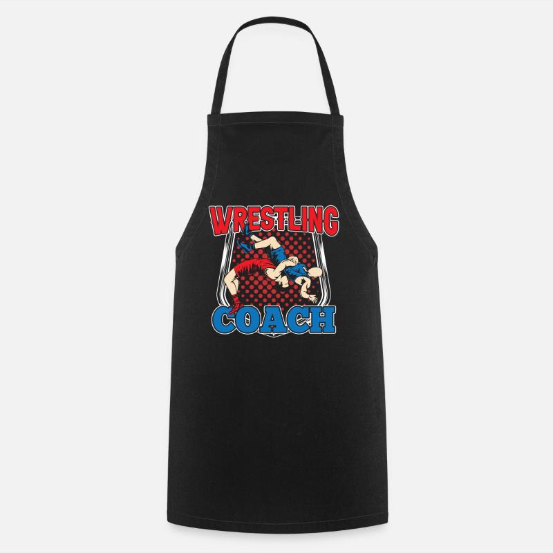 Entraîneur de lutte Lutte Lutte Lutte - Tablier de cuisine - noir