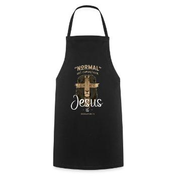 Love Jesus Revelation Christian Pastor - Cooking Apron - black - Front - AI Model Male 185 dark (185cm)