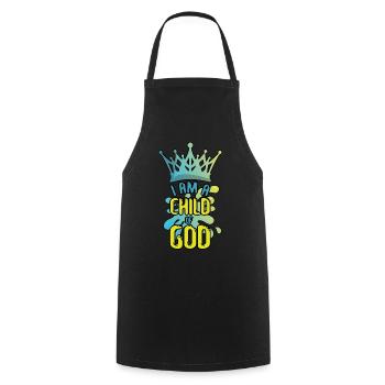 Enfant Dieu Seigneur Aime Jésus Chrétien - Tablier de cuisine - noir - Devant - AI Model Male 185 dark (185cm)