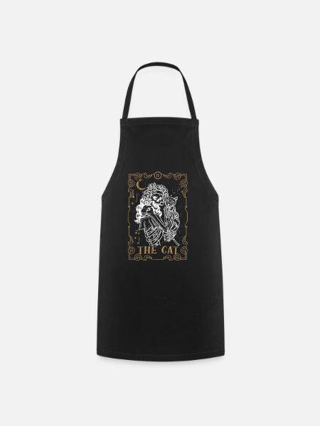 Cat Tarot Card Occult Club Gothic Animal - Kochschürze - Schwarz