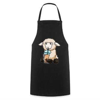 Kawaii Bubble Tea Schaf - Kochschürze - Schwarz - Vorne - AI Model Male 185 dark (185cm)