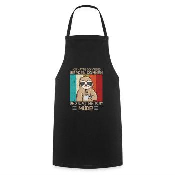 J’aurais pu devenir tant de choses et je suis fatigué - Tablier de cuisine - noir - Devant - AI Model Male 185 dark (185cm)