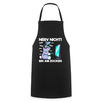 Nerve pas je joue lapin de jeu - Tablier de cuisine - noir - Devant - AI Model Male 185 dark (185cm)