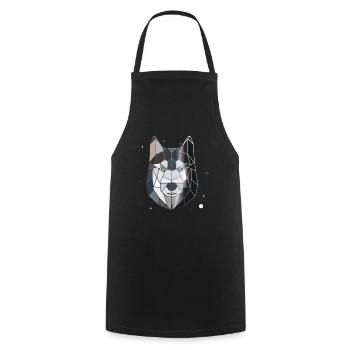 Husky Polygon - Cooking Apron - black - Front - AI Model Male 185 dark (185cm)