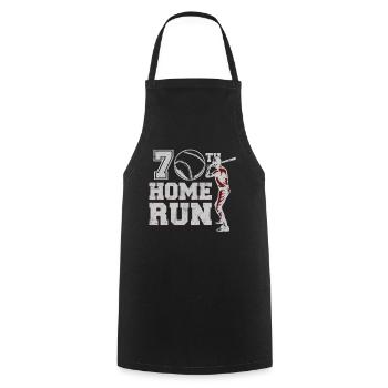 Age 70 Year Old Day Birth Athlete Sport Baseball - Cooking Apron - black - Front - AI Model Male 185 dark (185cm)