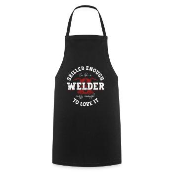 Schweißer Schweißen Handwerker Metallbauer - Kochschürze - Schwarz - Vorne - AI Model Male 185 dark (185cm)