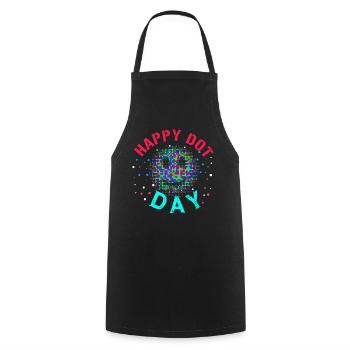 Dot Pattern Colorful Smile Happy Dot Day - Kochschürze - Schwarz - Vorne - AI Model Male 185 dark (185cm)