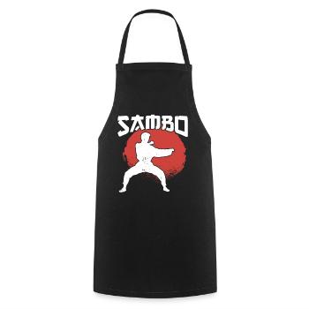 Sambo Training Martial Arts Trainer Martial Arts - Cooking Apron - black - Front - AI Model Male 185 dark (185cm)
