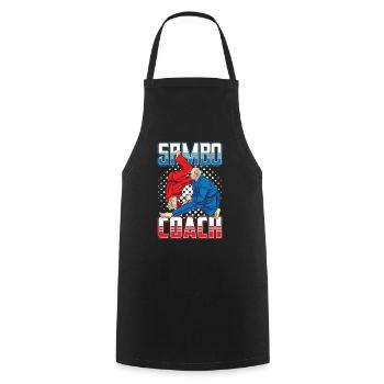 Sambo Trainer Martial Arts Martial Arts Training - Cooking Apron - black - Front - AI Model Male 185 dark (185cm)