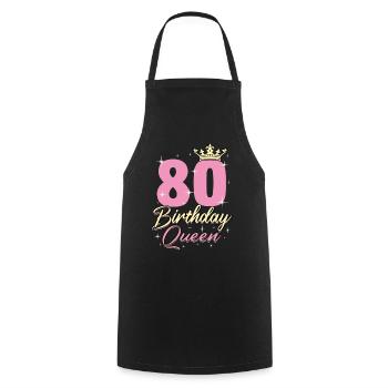 Birthday Queen 80 - Cooking Apron - black - Front - AI Model Male 185 dark (185cm)