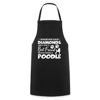 Cadeau pour propriétaire de chien caniche - Tablier de cuisine - noir - Devant - AI Model Male 185 dark (185cm)