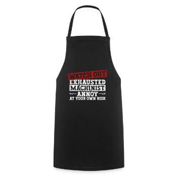 Cutting machine operator CNC machine operator - Cooking Apron - black - Front - AI Model Male 185 dark (185cm)